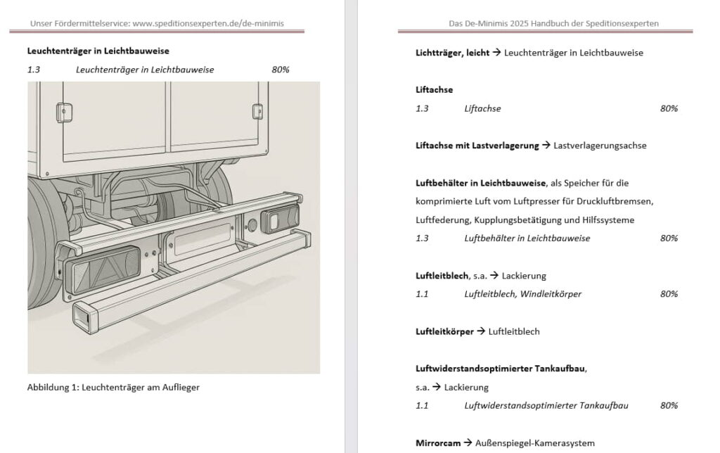 Auszug aus dem De-Minimis Handbuch 2025