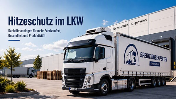 Elektrische Standklimaanlage auf dem Dach eines LKW-Fahrerhauses